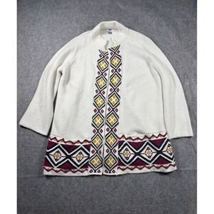 Old Navy Women's Cream Geometric Aztec‎ Knit Cardigan Sweater XXL